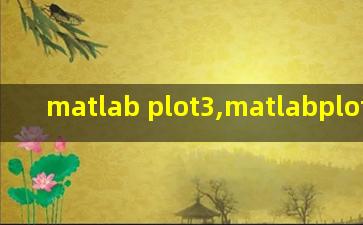 matlab plot3,matlabplot3用法